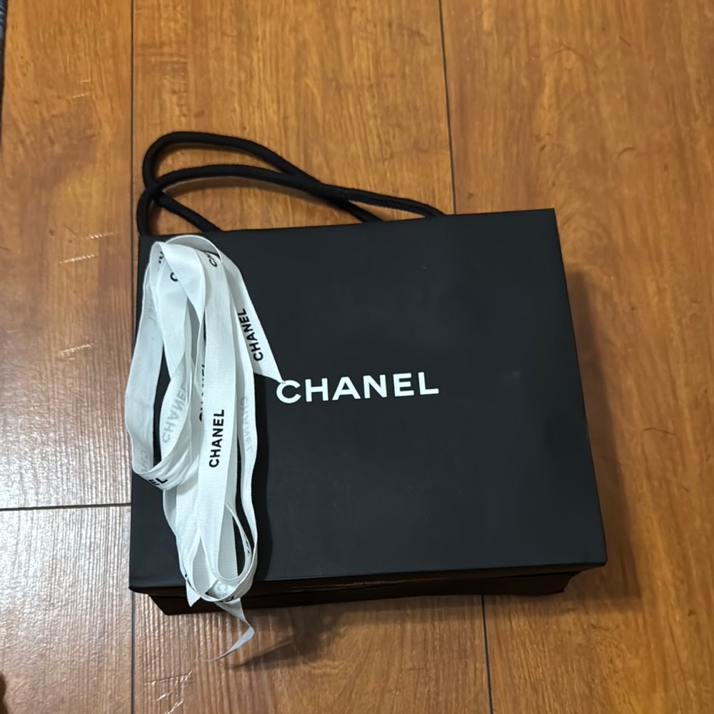 Chanel Black Gift bag with Ribbons